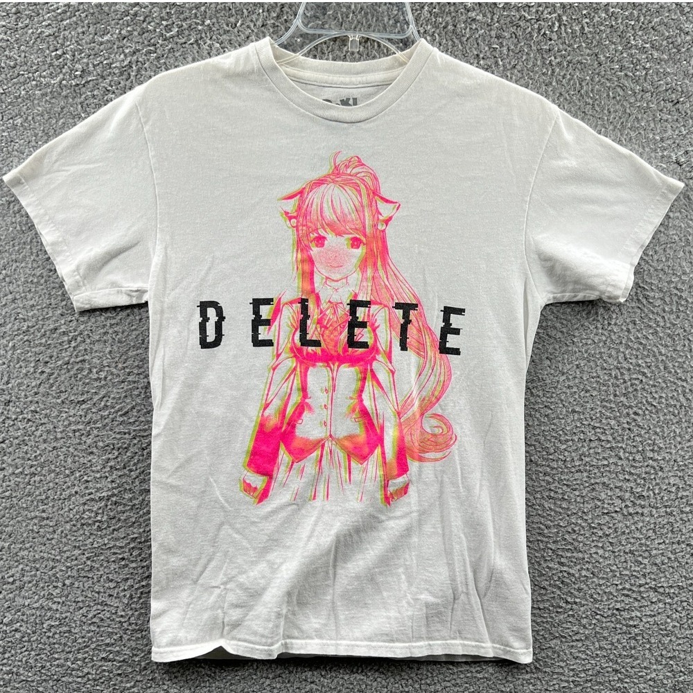 Doki Doki Literature Club Mens T Shirt Small Gray Anime Delete Graphic Y2K Gamer